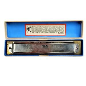 Vintage Hohner Marine Band 1896 Harmonica Antique Collectible Musical Instrument